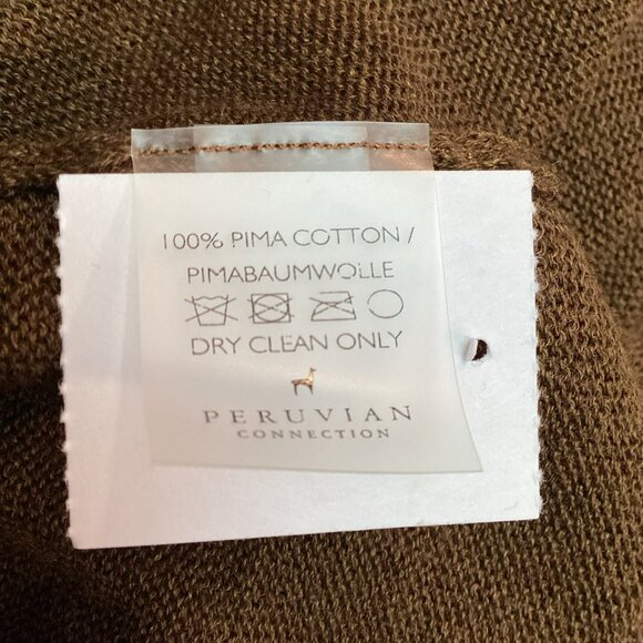 Peruvian Connection Sleeveless Long Duster Womens L Brown 100% Pima Cotton - Picture 10 of 11